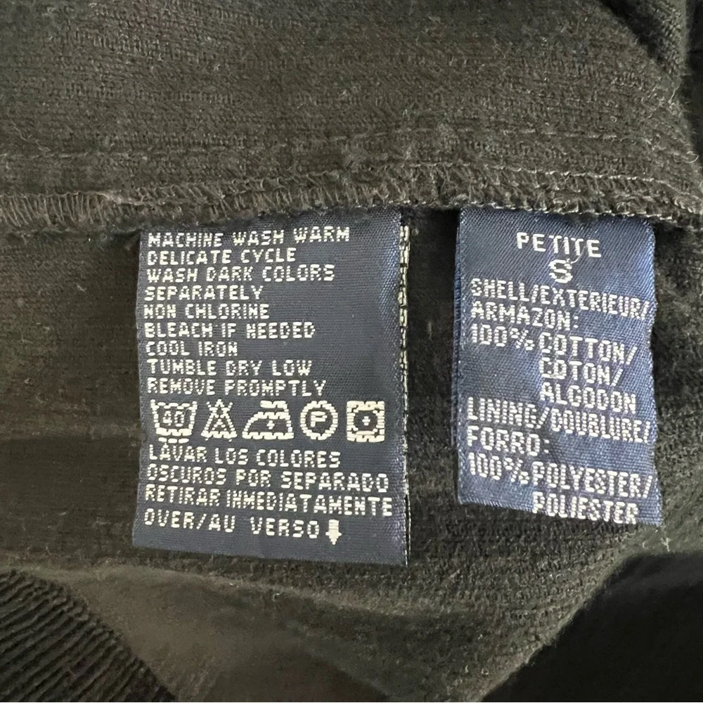 Liz Claiborne LizSport S Petite Black Corduroy Button Front Barn Jacket - Picture 11 of 12